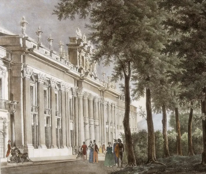 Framed Print : Spain. La Granja de San Ildefonso (19th c.). Faade of the Royal Palace. Litography. AISA / Everett Collection**US SALES ONLY** Framed Print : Spain. La Granja de San Ildefonso (19th c.). Faade of the Royal Palace. Litography. AISA / Everett Collection**US SALES ONLY**