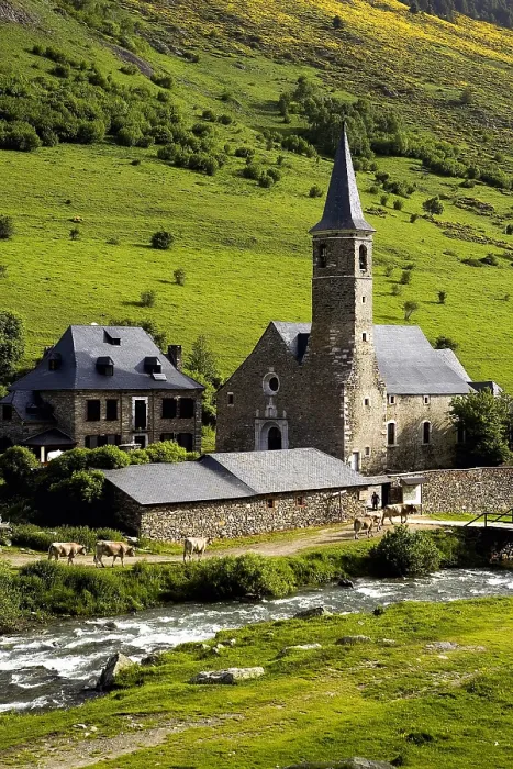 Framed Print : SPAIN. LLEIDA. Vall d'Aran. Montgarri. Sanctuary of Our Lady of Montgarri, near the river Noguera Pallaresa. Romanesque art Framed Print : SPAIN. LLEIDA. Vall d'Aran. Montgarri. Sanctuary of Our Lady of Montgarri, near the river Noguera Pallaresa. Romanesque art