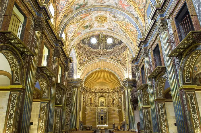 Framed Print : SPAIN. Orihuela. Saint Dominic's Diocesan School, aka Patriarch Loazes Diocesan School. Church. Inside. Vaulted ceiling. Baroque art. Architecture