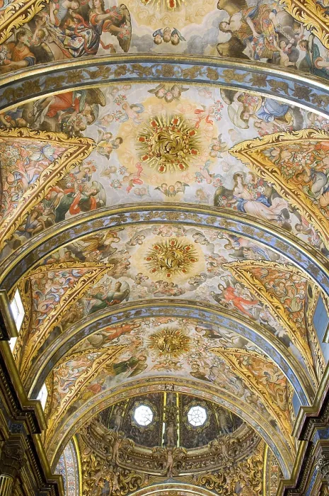 Framed Print : SPAIN. Orihuela. Saint Dominic's Diocesan School, aka Patriarch Loazes Diocesan School. Church. Inside. Vaulted ceiling. Baroque art. Architecture
