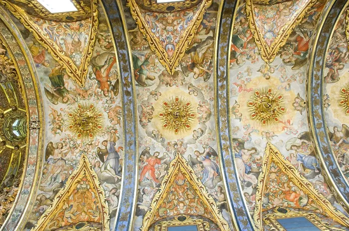 Framed Print : SPAIN. Orihuela. Saint Dominic's Diocesan School, aka Patriarch Loazes Diocesan School. Church. Inside. Vaulted ceiling. Baroque art. Architecture