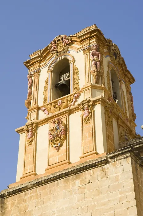 Framed Print : SPAIN. Orihuela. Santo Domingo's Diocesan College, aka Patriarch Loazes's College. Church bell tower. Baroque art. Architecture Framed Print : SPAIN. Orihuela. Santo Domingo's Diocesan College, aka Patriarch Loazes's College. Church bell tower. Baroque art. Architecture
