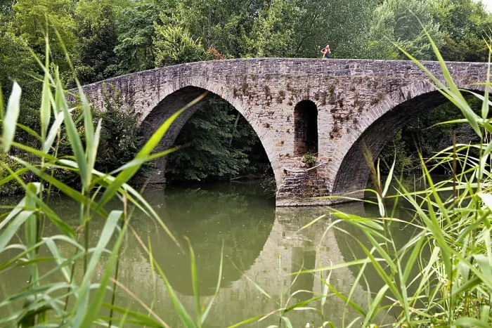 Framed Print : SPAIN. Pamplona. Bridge of `La Magdalena (romanesque bridge). Romanesque art. - Lucas Vallecillos / Iberfoto / Everett Collection (353837)**US SALES ONLY**