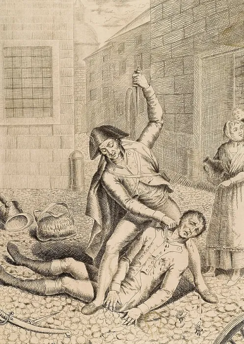 Framed Print : Spain. Peninsular War (1808-1814). Countryman killing off a French soldier. Etching. SPAIN. Madrid. Municipal Museum. AISA / Everett Collection**US SALES ONLY**