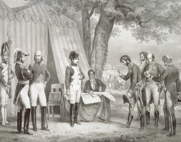 Framed Print : Spain. Peninsular War. Napoleon in Chamartn (1808). Litography. SPAIN. Madrid. Municipal Museum. AISA / Everett Collection**US SALES ONLY**