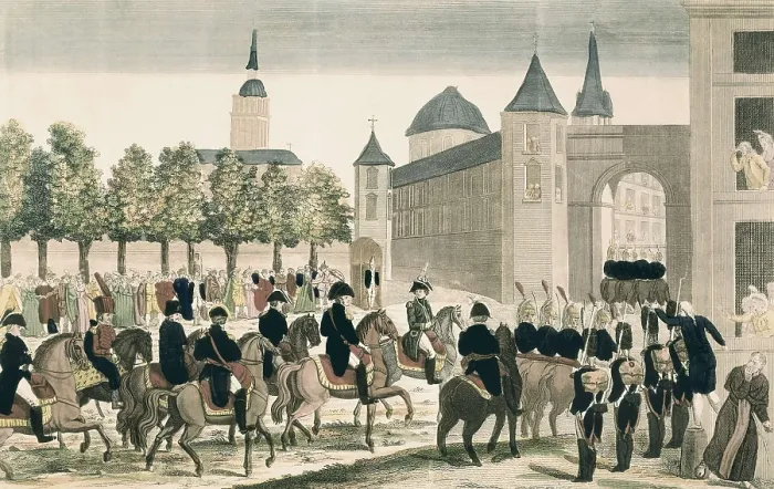 Framed Print : Spain. Peninsular War. Triumphal entrance of the French into Madrid (December 4, 1808). Etching. SPAIN. Madrid. Municipal Museum. AISA / Everett Collection**US SALES ONLY**