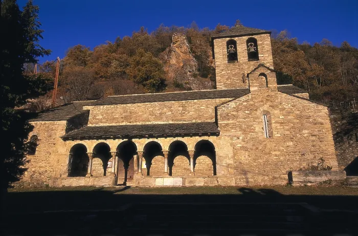Framed Print : SPAIN. Queralbs. Sant Jaume de Queralbs. Church of Sant Jaume de Queralbs (12th c.). Frontal view. Romanesque art. Architecture. AISA / Everett Collection**US SALES ONLY**