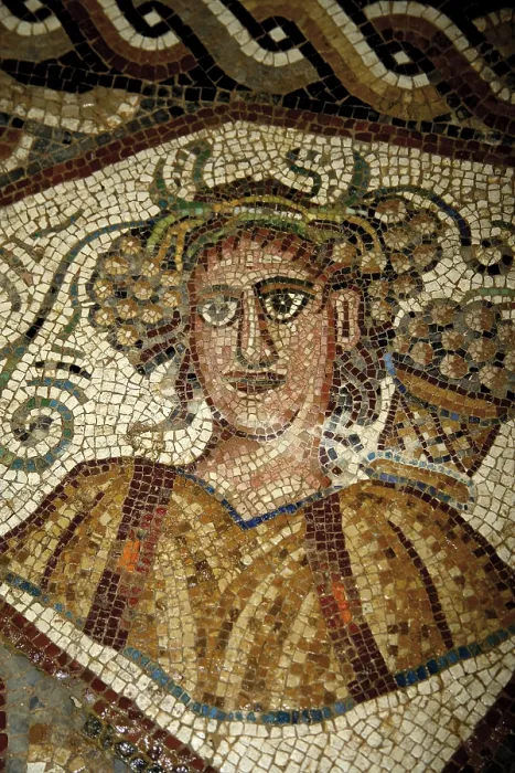 Framed Print : SPAIN. Quintanilla de la Cueza. Quintanilla de la Cueza. Tejada Roman Villa, 2nd c. Domus therms. Detail of the Four Seasons mosaic. Roman art. Early Empire Framed Print : SPAIN. Quintanilla de la Cueza. Quintanilla de la Cueza. Tejada Roman Villa, 2nd c. Domus therms. Detail of the Four Seasons mosaic. Roman art. Early Empire