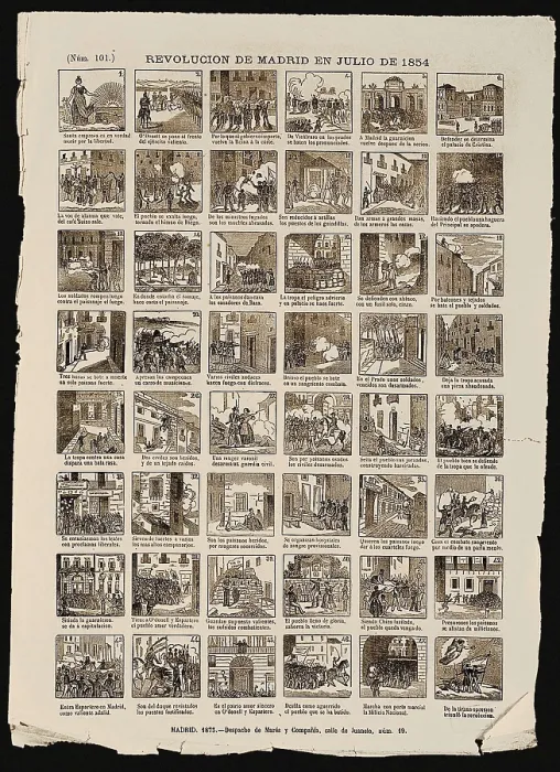Framed Print : Spain. Revolution of 1854 (Madrid, July). Hallelujah of 1875. SPAIN. Madrid. National Library. AISA / Everett Collection**US SALES ONLY** Framed Print : Spain. Revolution of 1854 (Madrid, July). Hallelujah of 1875. SPAIN. Madrid. National Library. AISA / Everett Collection**US SALES ONLY**