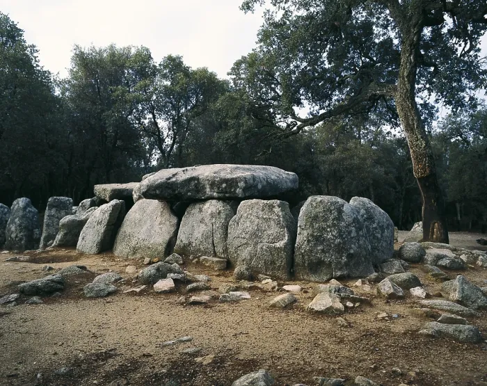 Framed Print : SPAIN. Romany de la Selva. Daina Cave. Romany dolmen, aka 'Cova d'en Daina'. Neolithic art. Architecture