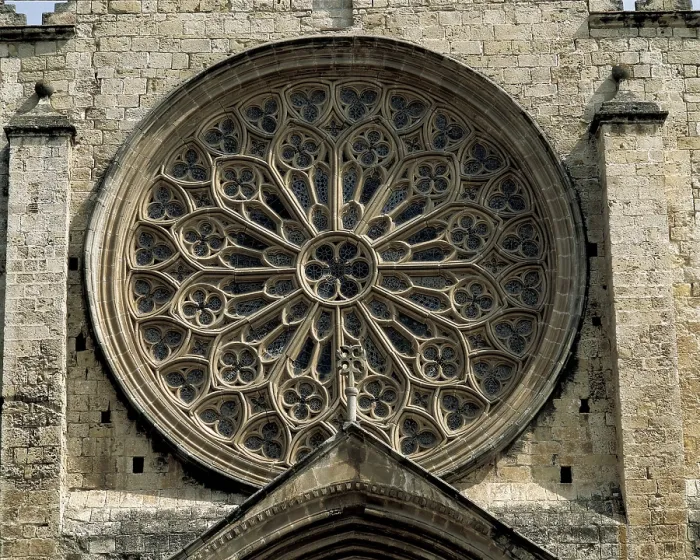 Framed Print : SPAIN. Sant Cugat del Valls. Sant Cugat Monastery. Rose window of the facade (14th c.). Gothic art. Architecture. AISA / Everett Collection (1337)**US SALES ONLY**