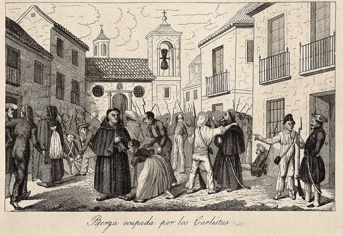 Framed Print : Spain. Second Carlist War. Berga occupied by Carlist troops. Engraving. SPAIN. Madrid. National Library. AISA / Everett Collection**US SALES ONLY** Framed Print : Spain. Second Carlist War. Berga occupied by Carlist troops. Engraving. SPAIN. Madrid. National Library. AISA / Everett Collection**US SALES ONLY**