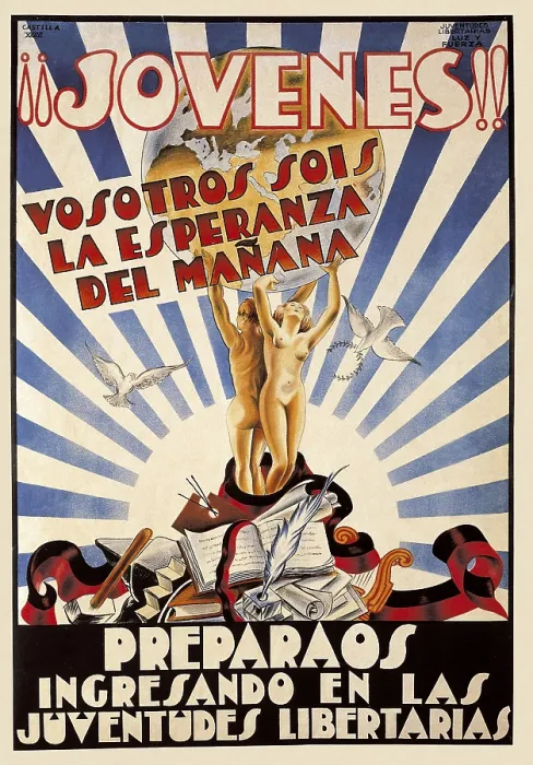 Framed Print : Spain. Second Republic (1931-1936). 'Jvenes!! Vosotros sois la esperanza del maana