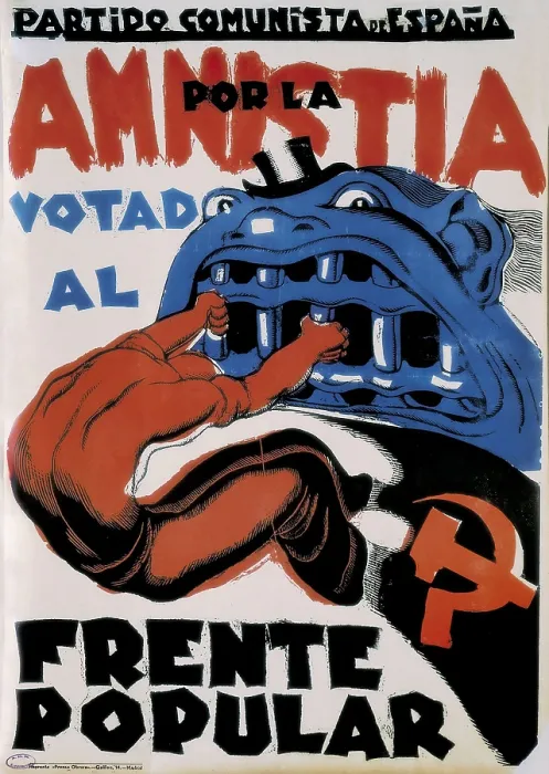 Framed Print : Spain. Second Republic (1931-1936). 'Por la Amnista votad al Frente Popular' (For the AmnestyVote the Popular Front) Framed Print : Spain. Second Republic (1931-1936). 'Por la Amnista votad al Frente Popular' (For the AmnestyVote the Popular Front)