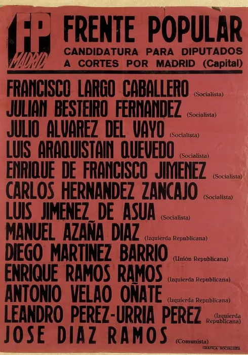 Framed Print : Spain. Second Republic (1931-1936). Candidature of the Popular Front in Madrid. AISA / Everett Collection**US SALES ONLY** Framed Print : Spain. Second Republic (1931-1936). Candidature of the Popular Front in Madrid. AISA / Everett Collection**US SALES ONLY**