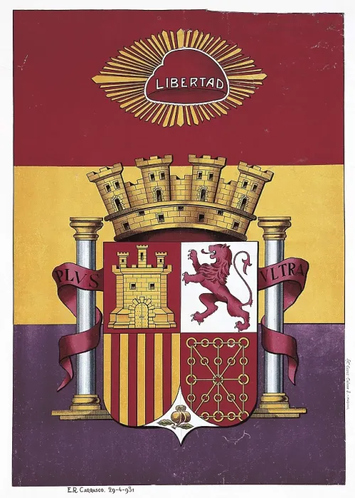 Framed Print : Spain. Second Republic (1931-1936). Flag and coat of arms of the Republic. SPAIN. Salamanca. Archivo Histrico Nacional. AISA / Everett Collection**US SALES ONLY** Framed Print : Spain. Second Republic (1931-1936). Flag and coat of arms of the Republic. SPAIN. Salamanca. Archivo Histrico Nacional. AISA / Everett Collection**US SALES ONLY**