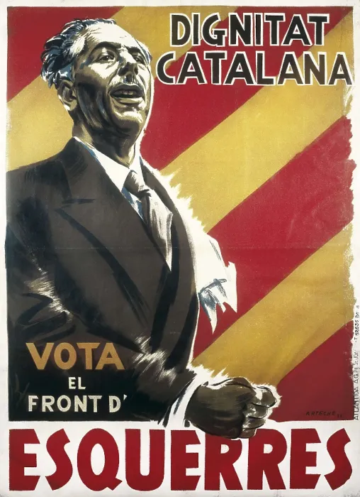 Framed Print : Spain. Second Republic (1931-1936). 'Dignitat Catalana. Vota el Front d'Esquerres' (Catalan Dignity. Vote the Left Front)