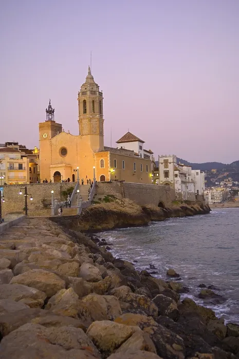 Framed Print : SPAIN. Sitges. Baluard Square and Church of Sant Bartomeu and Santa Tecla. Baroque art. - Rafa Perez / Iberfoto / Everett Collection (216957)**US SALES ONLY** Framed Print : SPAIN. Sitges. Baluard Square and Church of Sant Bartomeu and Santa Tecla. Baroque art. - Rafa Perez / Iberfoto / Everett Collection (216957)**US SALES ONLY**