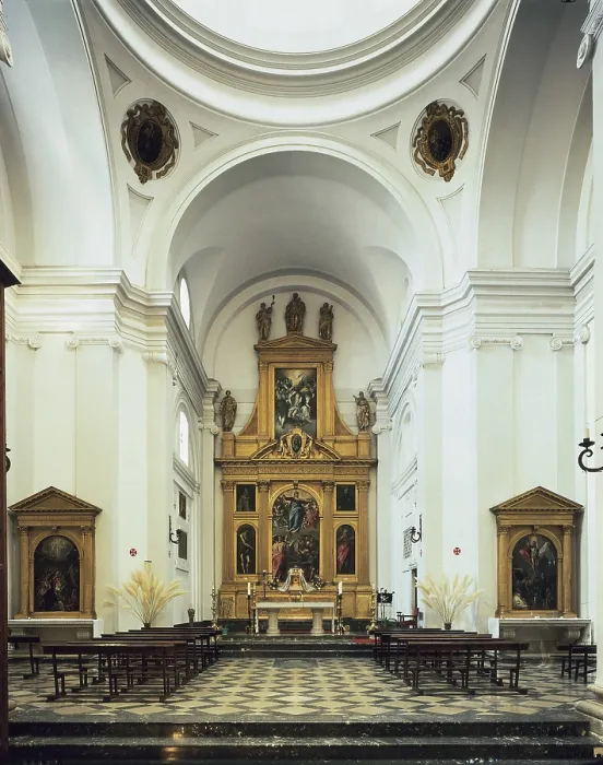 Framed Print : SPAIN. Toledo. Monastery of Santo Domingo el Antiguo. Church inside. Church shaped as a cross, built in 1577 according to Juan Herrera and NicolAs Vergara's design Framed Print : SPAIN. Toledo. Monastery of Santo Domingo el Antiguo. Church inside. Church shaped as a cross, built in 1577 according to Juan Herrera and NicolAs Vergara's design