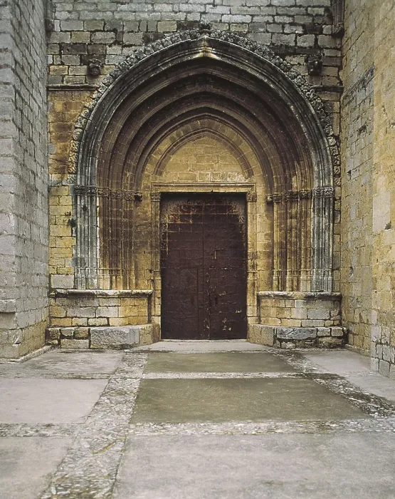 Framed Print : SPAIN. VALENCIA. CASTELLON. Sant Mateu. Gothic faade of the Archpriestal church, building of the 14th c. with some romanesque elements. Gothic art. Architecture