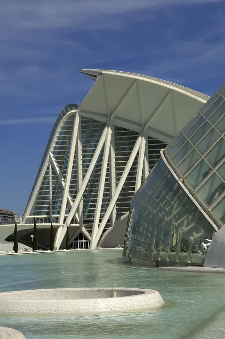 Framed Print : SPAIN. Valencia. City of Arts and Sciences. L'Hemisfric (foreground, 1998) and the Prince Felipe Science Museum (2000), buildings by Santiago Calatrava