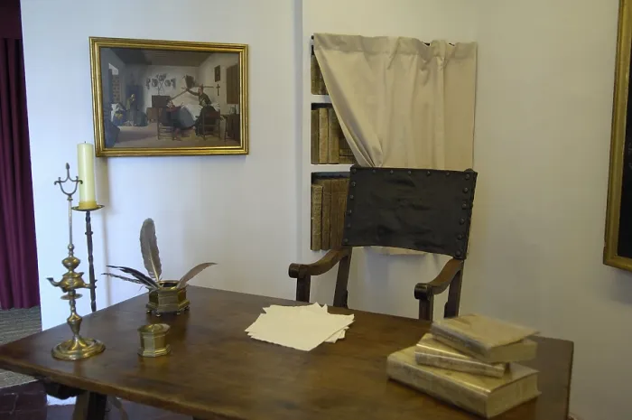 Framed Print : SPAIN. Valladolid. Bureau. Museum Casa de Cervantes (Cervantes house). Rafa Prez / AISA / Everett Collection (188311)**US SALES ONLY**