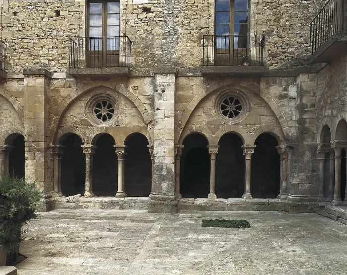 Framed Print : SPAIN. Vallbona de les Monges. Monastery of Santa Mara de Vallbona. Arcades of the cloister (14th c.). Cistercian art. Architecture Framed Print : SPAIN. Vallbona de les Monges. Monastery of Santa Mara de Vallbona. Arcades of the cloister (14th c.). Cistercian art. Architecture