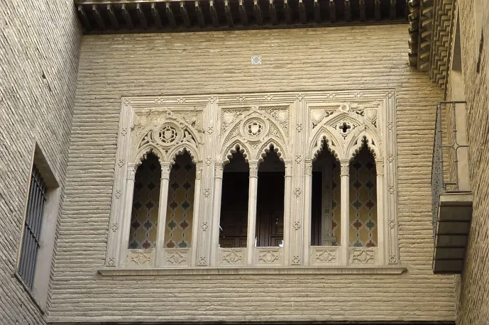 Framed Print : SPAIN. Zaragoza. Large window of the Dean's Arch (15th c.). Gothic art. Architecture. AISA / Everett Collection**US SALES ONLY**