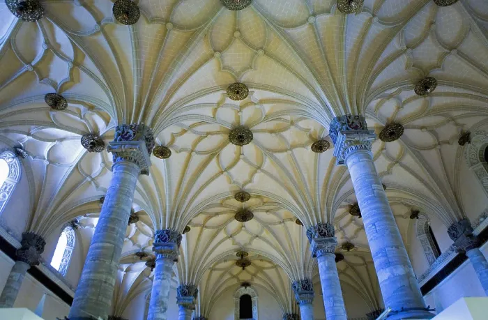 Framed Print : SPAIN. Zaragoza. Lonja (old commerce building) from 14th century. Groin vault. Renaissance art. Architecture