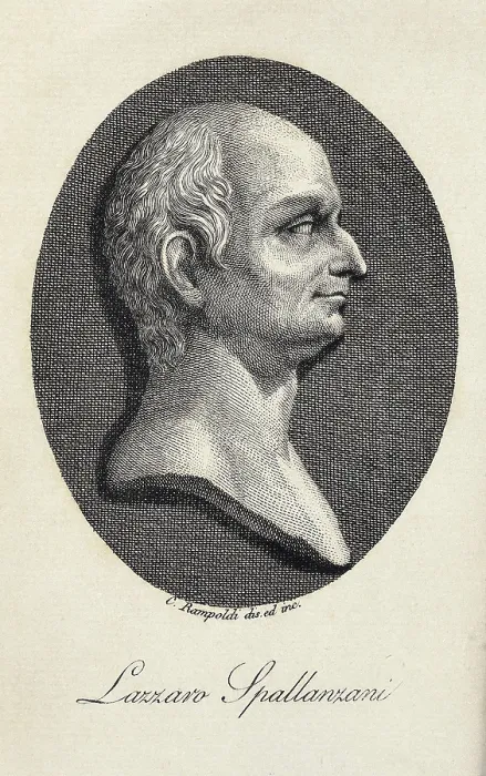 Framed Print : SPALLANZANI, Lazzaro (1729-1799). Portrait of Spallanzani included in the title page of his work 'Viaggi alle due Sicilie' published in 1795. Engraving. SPAIN Framed Print : SPALLANZANI, Lazzaro (1729-1799). Portrait of Spallanzani included in the title page of his work 'Viaggi alle due Sicilie' published in 1795. Engraving. SPAIN