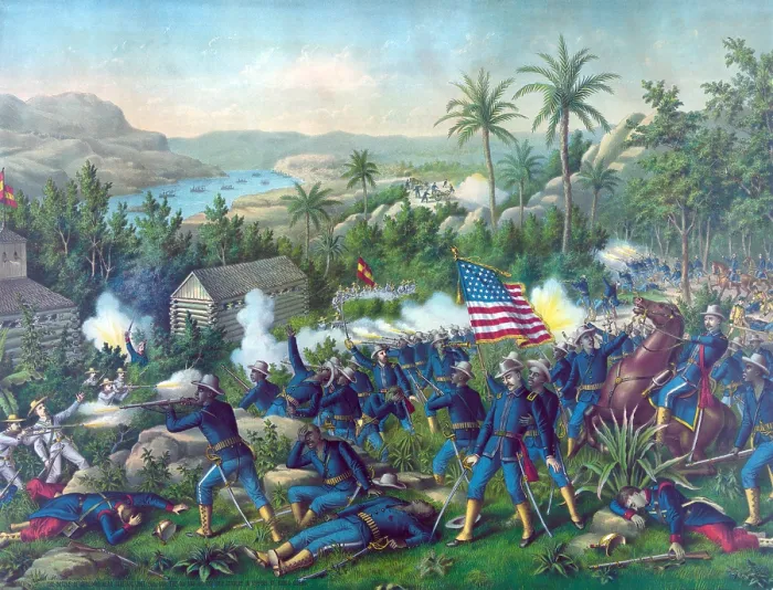 Framed Print : The Spanish American War. The Battle of Las Guasimas