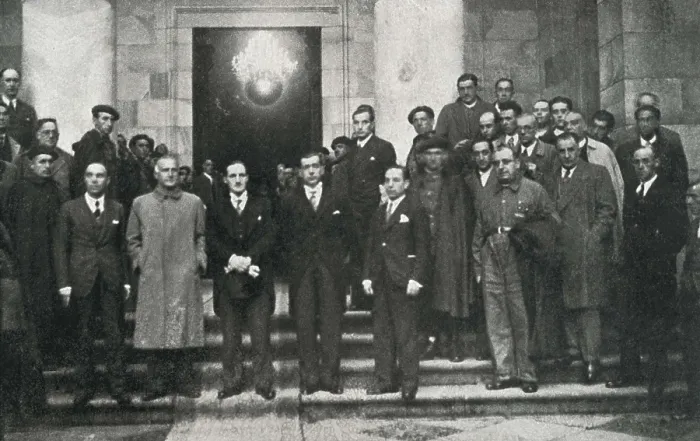Framed Print : Spanish Civil War (1936-1939). The lehendakari Jos Antonio Aguirre and the Basque Concentration Government (7th October 1936). SPAIN. Barcelona