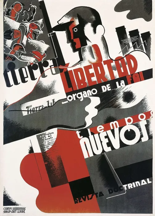 Framed Print : Spanish Civil War (1936-1939). Advertising poster of the anarchist magazine 'Tierra y Libertad', published by the FAI. SPAIN. Salamanca. Archivo Histrico Nacional