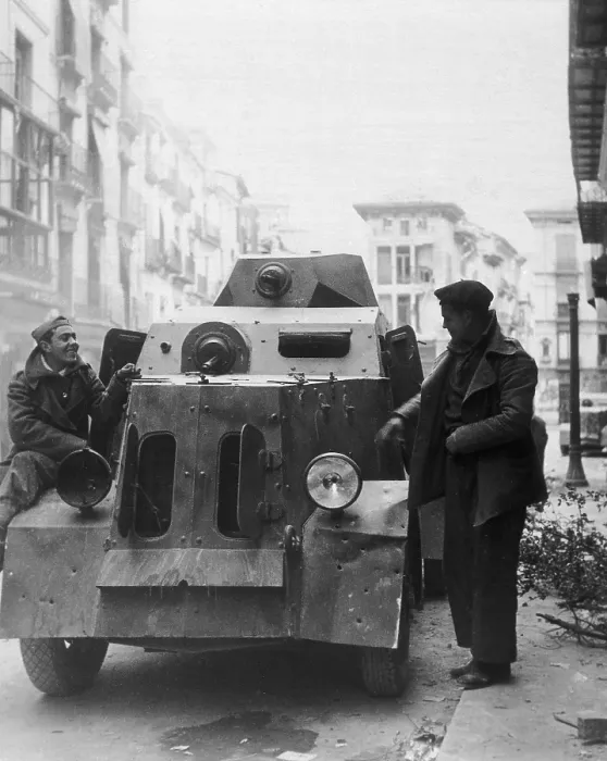 Framed Print : Spanish Civil War (1936-1939). Armoured car. AISA / Everett Collection (54651)**US SALES ONLY**