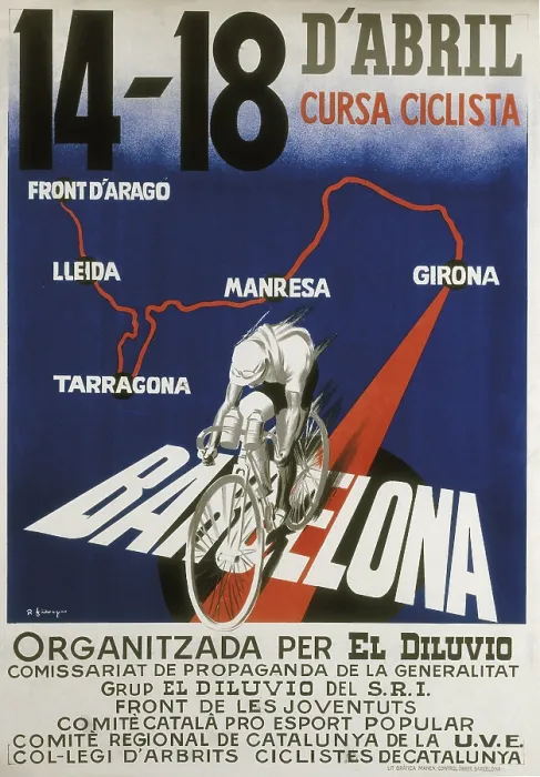 Framed Print : Spanish Civil War (1936-1939). Bike race between Girona and the Aragonese front (14th-18th April 1937). AISA / Everett Collection**US SALES ONLY**