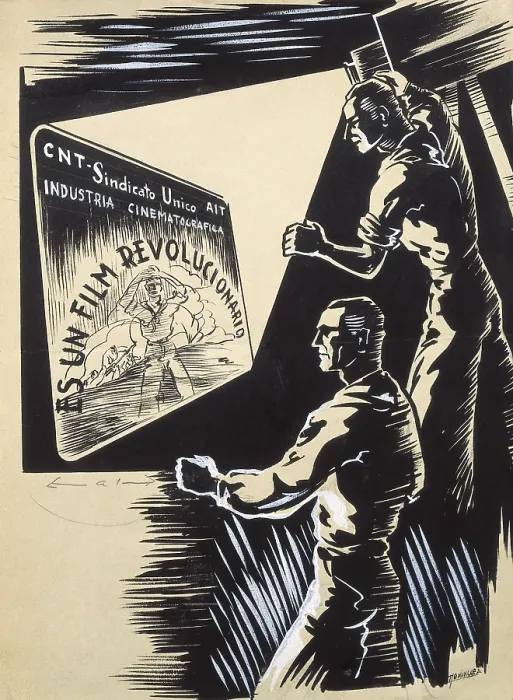 Framed Print : Spanish Civil War (1936-1939). 'Es un film revolucionario' (It's a Revolutionary Film)