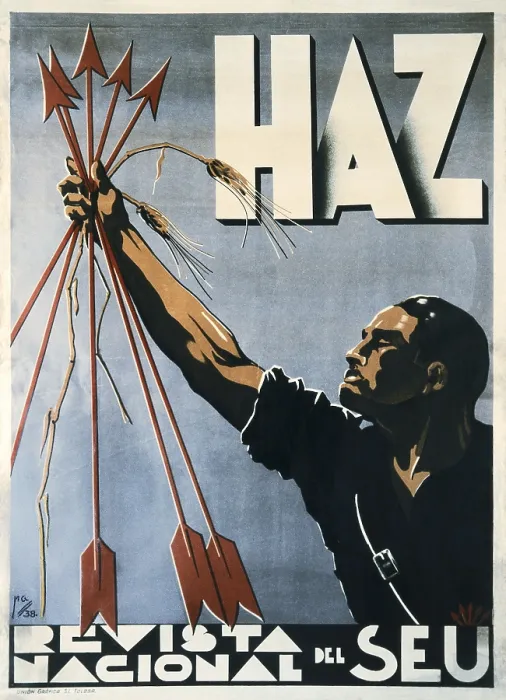 Framed Print : Spanish Civil War (1936-1939). 'Haz', national magazine of the SEU. Poster edited in Tolosa. SPAIN. Barcelona. Biblioteca de Catalunya (National Library of Catalonia)