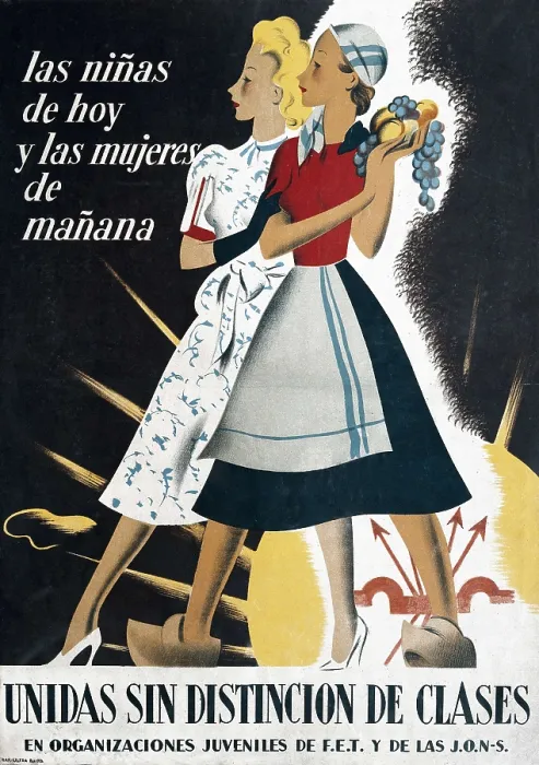 Framed Print : Spanish Civil War (1936-1939). 'Las nias de hoy y las mujeres de maana. Unidas sin distincin de clases' (The Girls of Today and the Women of Tomorrow)