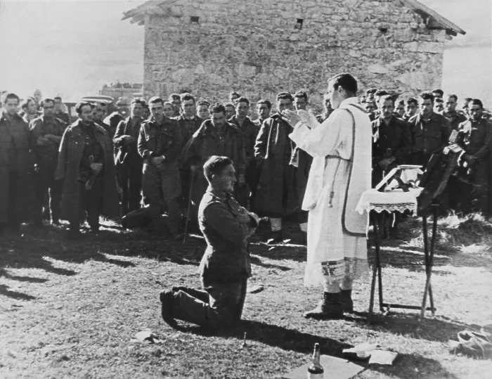 Framed Print : Spanish Civil War (1936-1939). Military mass in the nationalist area (1936). AISA / Everett Collection**US SALES ONLY** Framed Print : Spanish Civil War (1936-1939). Military mass in the nationalist area (1936). AISA / Everett Collection**US SALES ONLY**