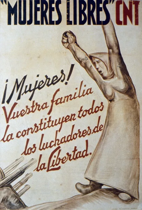 Framed Print : Spanish Civil War (1936-1939). 'Mujeres libres' (Free Women). Poster of the anarchist trade union CNT. SPAIN. Madrid