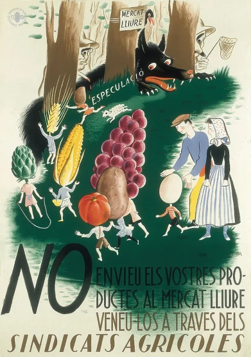 Framed Print : Spanish Civil War (1936-1939). 'No envieu els vostres productes al mercat lliure