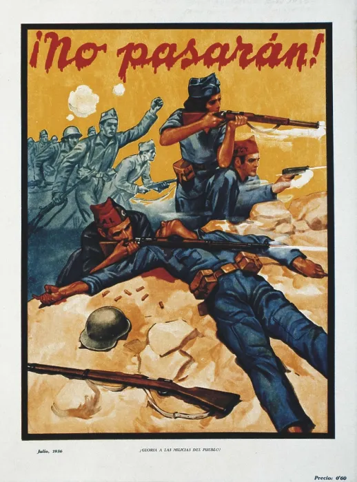 Framed Print : Spanish Civil War (1936-1939) 'No pasarn!' (They Shall not Pass). Poster in honour of the popular militia (July 1936). AISA / Everett Collection**US SALES ONLY** Framed Print : Spanish Civil War (1936-1939) 'No pasarn!' (They Shall not Pass). Poster in honour of the popular militia (July 1936). AISA / Everett Collection**US SALES ONLY**