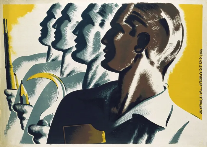 Framed Print : Spanish Civil War (1936-1939). Poster by Carles Fontser for the Workers Party of Marxist Unification (POUM). Upper detail. AISA / Everett Collection (25552)**US SALES ONLY** Framed Print : Spanish Civil War (1936-1939). Poster by Carles Fontser for the Workers Party of Marxist Unification (POUM). Upper detail. AISA / Everett Collection (25552)**US SALES ONLY**