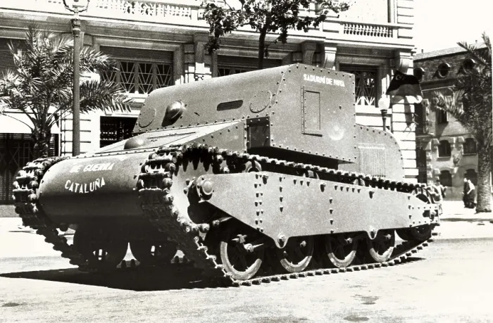 Framed Print : Spanish Civil War (1936-1939). Tank made in Sant Sadurn d'Anoia by the Commission of War Industries of Catalonia. AISA / Everett Collection**US SALES ONLY**