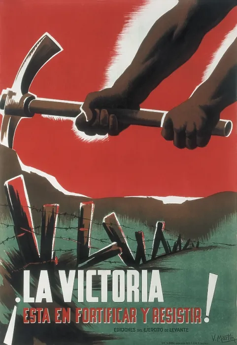 Framed Print : Spanish Civil War (1936-1939). 'Victory lies in fortify and resist'. Poster by V. Martn. Editions of the Eastern Army. SPAIN. Salamanca. Archivo Histrico Nacional Framed Print : Spanish Civil War (1936-1939). 'Victory lies in fortify and resist'. Poster by V. Martn. Editions of the Eastern Army. SPAIN. Salamanca. Archivo Histrico Nacional