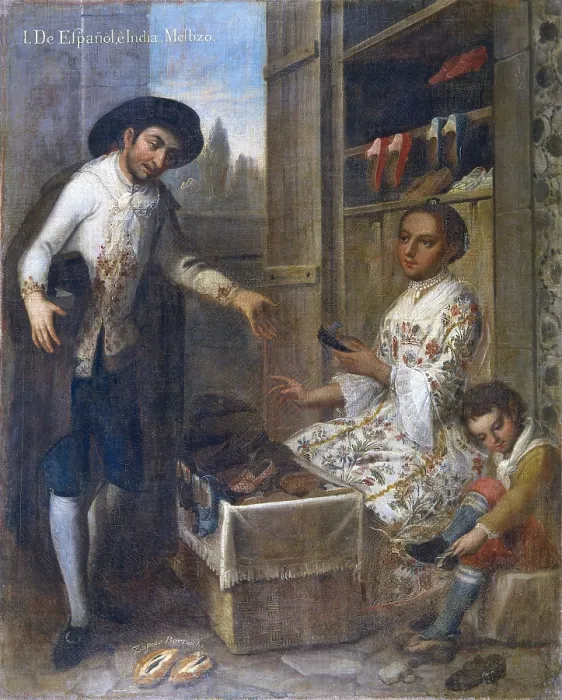 Framed Print : From Spanish and Indian: Mestizo. 18th c. Casta paintings. Mexican school. Colonial baroque. Oil on canvas. SPAIN. Madrid. America's Museum