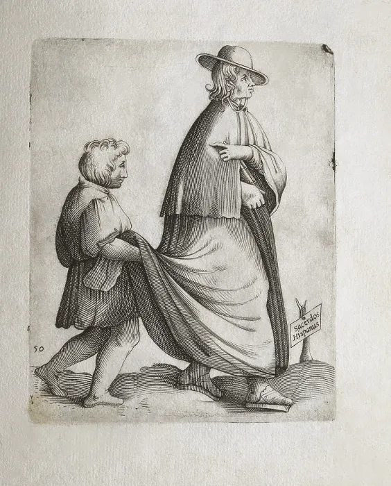 Framed Print : Spanish priest. From the work 'Omnium Fere Gentium Nostrae Aetatis Habitus Numquam Hac Aediti', printed by Ferdinando Bertelli in Venice (1563). Engraving. SPAIN