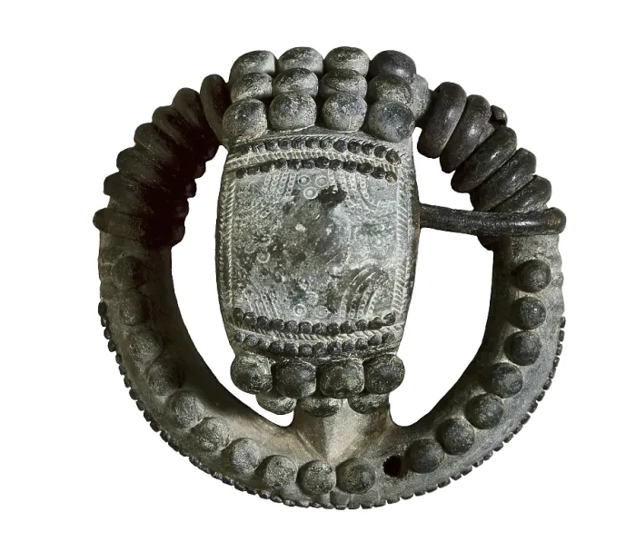 Framed Print : Spanish ring-shaped fibula of the Second Iron Age (6th-3rd c. BC). Iron Age. Decorative Arts. SPAIN. Burgos. Burgos Museum. Proc: SPAIN. CASTILE AND LEON. Villanueva de Teba