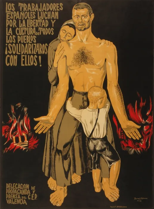 Framed Print : SPANISH WORKERS FIGHT FOR THE FREEDOM AND THE CULTURE OF ALL TOWNS. SOLIDARITY WITH THEM. 1936 Spanish Civil War poster presenting Republican, anti-Franco propaganda Framed Print : SPANISH WORKERS FIGHT FOR THE FREEDOM AND THE CULTURE OF ALL TOWNS. SOLIDARITY WITH THEM. 1936 Spanish Civil War poster presenting Republican, anti-Franco propaganda