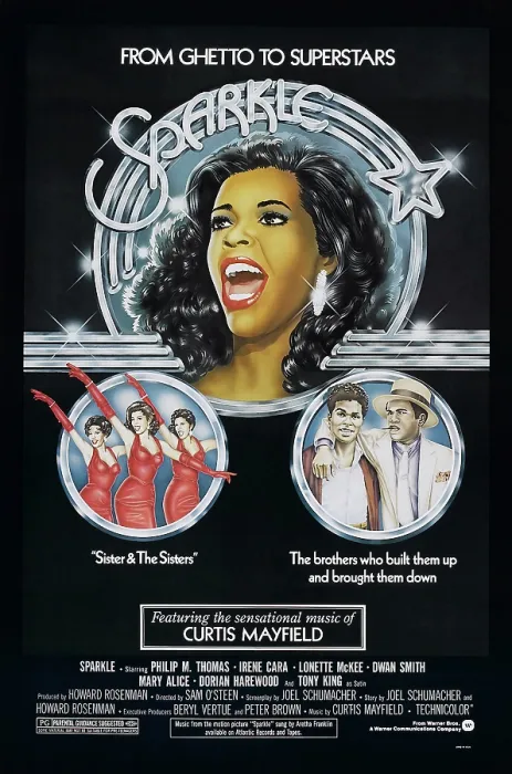 Framed Print : SPARKLE, US poster art, top: Irene Cara; below left: Dwan Smith, Irene Cara, Lonette McKee; below right: Philip Michael Thomas, Tony King, 1976 Framed Print : SPARKLE, US poster art, top: Irene Cara; below left: Dwan Smith, Irene Cara, Lonette McKee; below right: Philip Michael Thomas, Tony King, 1976